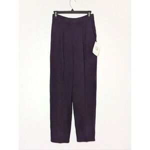 NWT St John Collection Santana Knit Pants Marie Gray Eggplant Purple Trouser 4